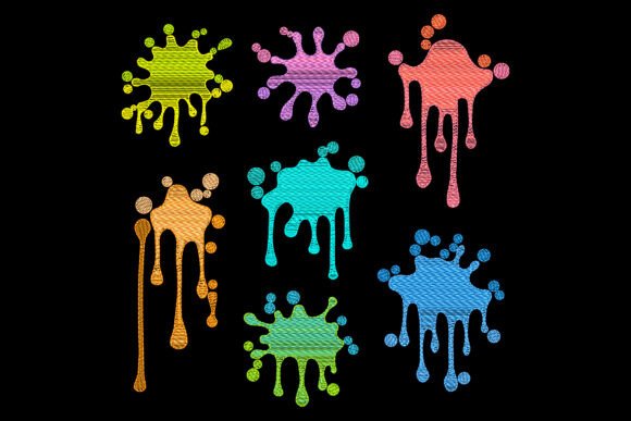Download Blots Embroidery Design Rainbow - Design Collection