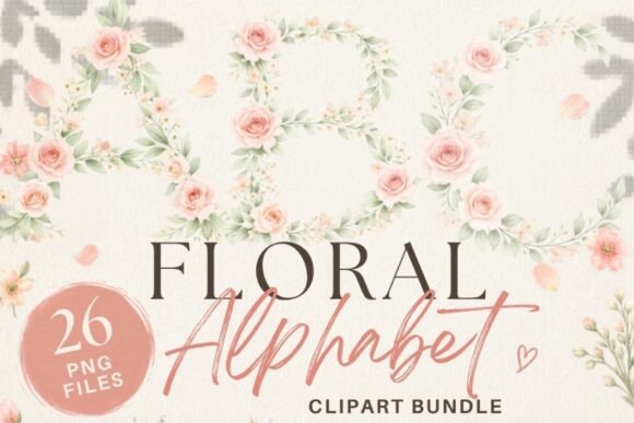 Download Floral Alphabet PNG Bundle | 26 - Floral alphabet Collection