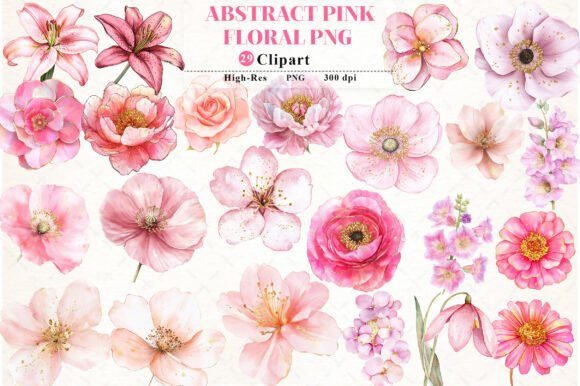 Download Abstract Pink Flower Clipart - Flower clipart Collection