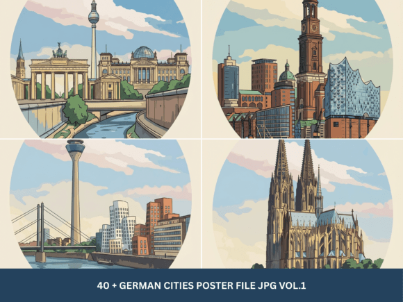Download German City Map Poster Designs Vol.1 - Design Collection