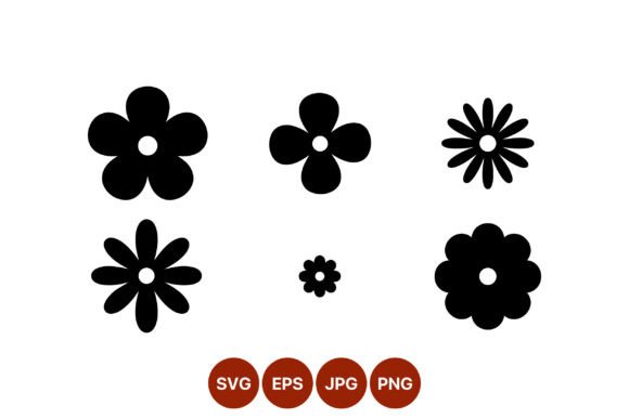 Download Black Flower Shapes Vector Art - Black Collection