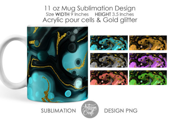 Download Sublimation Mug Designs, Acrylic Pour - Design Collection
