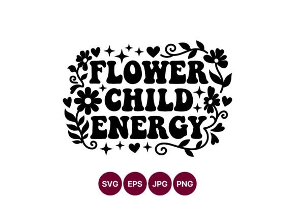 Download Flower Child Energy Black White - Black Collection