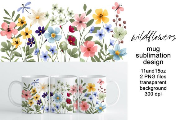 Download Mug Wrap, Sublimation Design Flowers - Design Collection