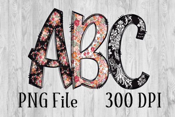 Download B &amp; W Floral Alphabet - Floral alphabet Collection