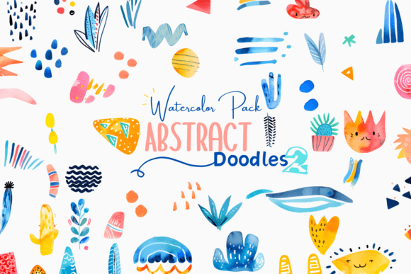 Download Abstract Watercolor Doodles Clipart 2 - Abstract watercolor Collection