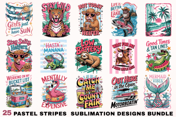 Download Pastel Stripes Sublimation Designs Bundl - Design Collection