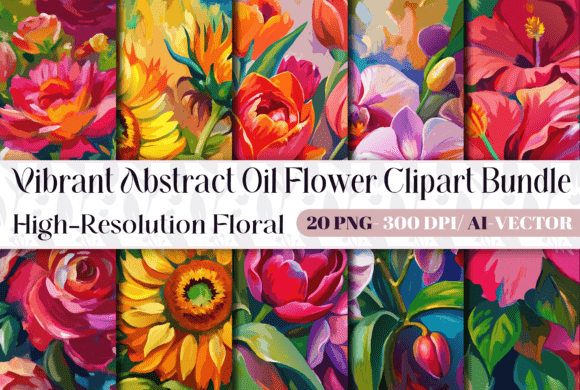 Download Vibrant Abstract Oil Flower Clipart 20 - Flower clipart Collection