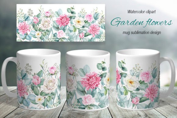 Download Mug Sublimation Design. Garden Flowers - Design Collection