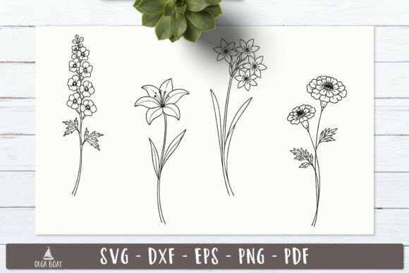 Download Garden SVG Floral Line Art Designs - Design Collection