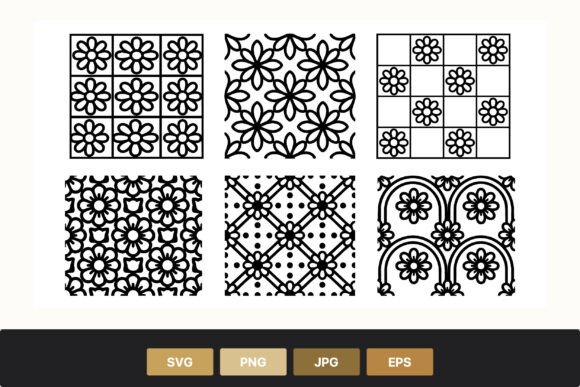 Download Black White Floral Patterns Vector Set - Black Collection