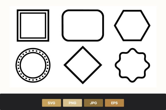 Download Simple Black Outline Geometric Shapes - Black Collection